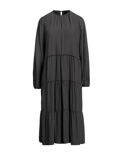 Fabiana Filippi Woman Midi Dress Charcoal Size 10 Viscose, Ecobrass In Grey