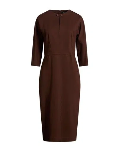 Fabiana Filippi Fitted Midi Dress With Stylish Cutouts In Brown