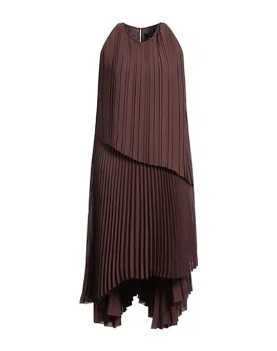 Fabiana Filippi Woman Midi Dress Chocolate Brown Size 8 Polyester