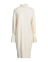 Fabiana Filippi Woman Midi Dress Cream Size 10 Virgin Wool, Silk, Cashmere In White