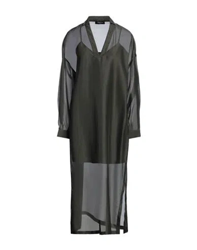 Fabiana Filippi Woman Midi Dress Dark Green Size 10 Polyester, Elastane
