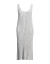 Fabiana Filippi Woman Midi Dress Grey Size 10 Cotton In Gray