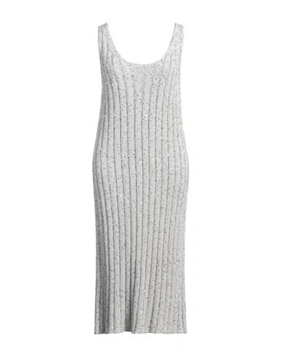 Fabiana Filippi Woman Midi Dress Grey Size 10 Cotton In Gray
