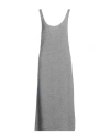 Fabiana Filippi Woman Midi Dress Grey Size 10 Merino Wool, Wool, Polyamide, Silk, Cashmere In Grey