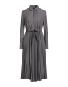 Fabiana Filippi Woman Midi Dress Grey Size 14 Polyester, Viscose, Elastane In Gray