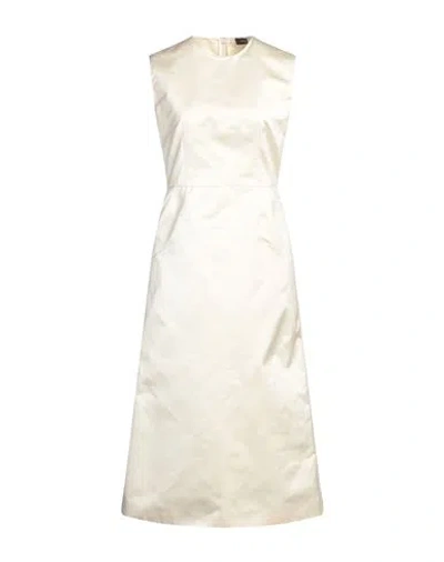Fabiana Filippi Woman Midi Dress Ivory Size 10 Polyester In White