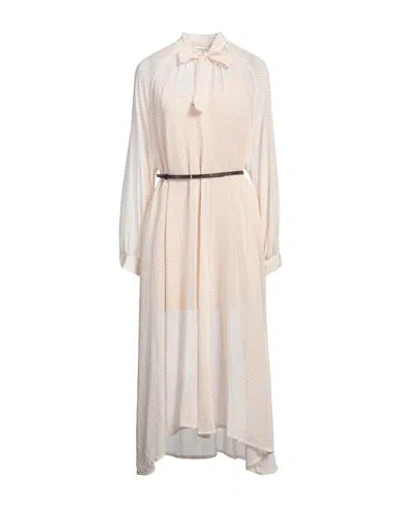 Fabiana Filippi Woman Midi Dress Ivory Size 10 Cotton, Silk In White