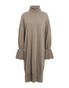 Fabiana Filippi Woman Midi Dress Khaki Size 10 Virgin Wool, Silk, Cashmere
