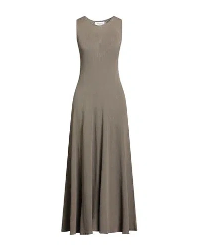 Fabiana Filippi Woman Midi Dress Khaki Size 6 Cotton In Neutral