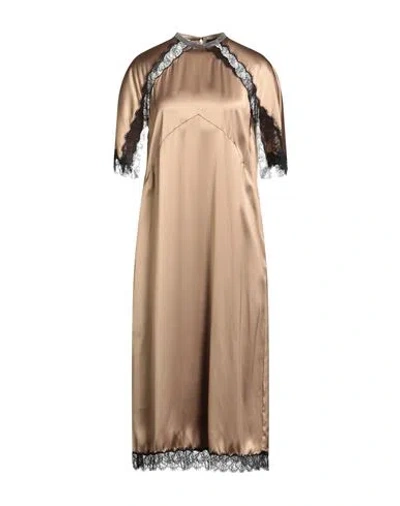 Fabiana Filippi Woman Midi Dress Khaki Size 6 Viscose, Polyamide In Brown