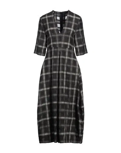Fabiana Filippi Woman Midi Dress Lead Size 4 Virgin Wool, Polyamide In Grey