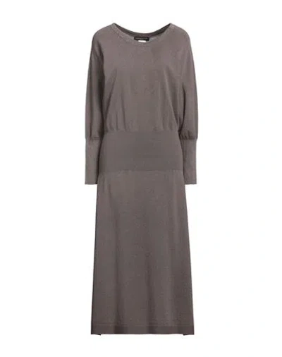 Fabiana Filippi Woman Midi Dress Light Brown Size 10 Cashmere In Gray