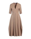 Fabiana Filippi Woman Midi Dress Light Brown Size 10 Virgin Wool In Beige