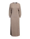 Fabiana Filippi Woman Midi Dress Light Brown Size 8 Wool, Alpaca Wool, Polyamide, Silk, Cashmere In Beige