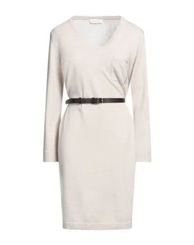 Fabiana Filippi Woman Midi Dress Light Grey Size 2 Virgin Wool, Silk, Cashmere