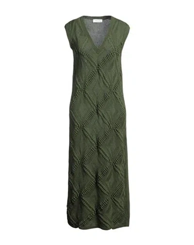 Fabiana Filippi Woman Midi Dress Military Green Size 4 Cotton
