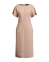 Fabiana Filippi Woman Midi Dress Sand Size 8 Polyester, Virgin Wool, Elastane In Brown