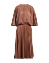 Fabiana Filippi Woman Midi Dress Tan Size 12 Polyester In Brown