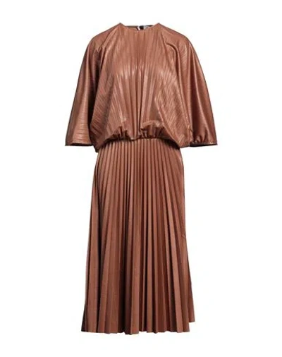 Fabiana Filippi Woman Midi Dress Tan Size 12 Polyester In Brown
