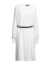 FABIANA FILIPPI FABIANA FILIPPI WOMAN MIDI DRESS WHITE SIZE 12 VISCOSE, POLYAMIDE, CASHMERE, SILK