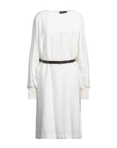 Fabiana Filippi Woman Midi Dress White Size 12 Viscose, Polyamide, Cashmere, Silk