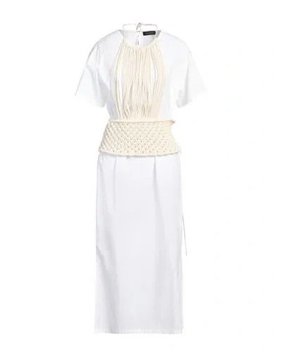 Fabiana Filippi Woman Midi Dress White Size 4 Cotton