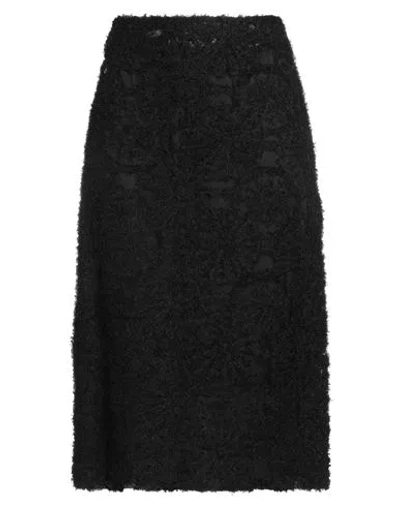 Fabiana Filippi Woman Midi Skirt Black Size 10 Hemp, Polyamide, Cotton, Polyester