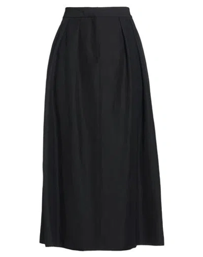 Fabiana Filippi Woman Midi Skirt Black Size 12 Viscose, Linen