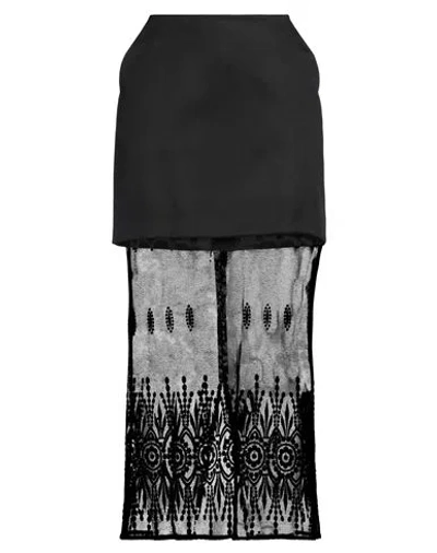 Fabiana Filippi Woman Midi Skirt Black Size 4 Virgin Wool, Cotton, Polyamide, Polyester, Viscose