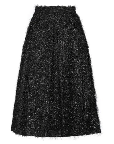 Fabiana Filippi Woman Midi Skirt Black Size 8 Viscose, Metallic Polyester, Polyamide