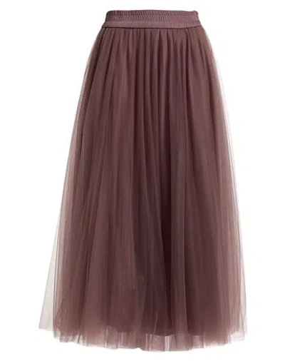 Fabiana Filippi Midi Tulle Skirt In Brown