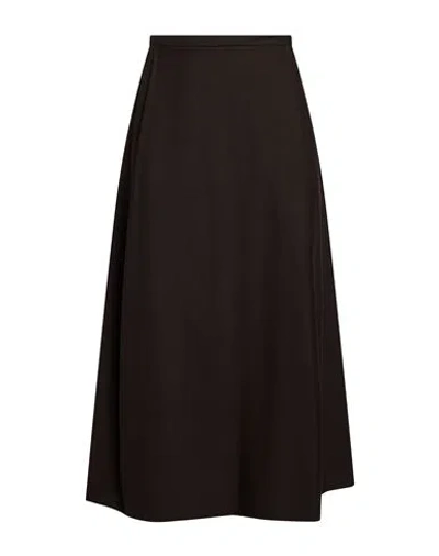 Fabiana Filippi Woman Midi Skirt Brown Size 4 Merino Wool, Polyamide, Elastane In Black