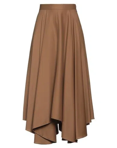 Fabiana Filippi Woman Midi Skirt Camel Size 6 Merino Wool, Polyamide, Elastane In Beige