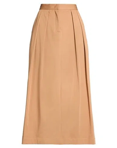 Fabiana Filippi Woman Midi Skirt Camel Size 12 Cotton, Elastane In Nude