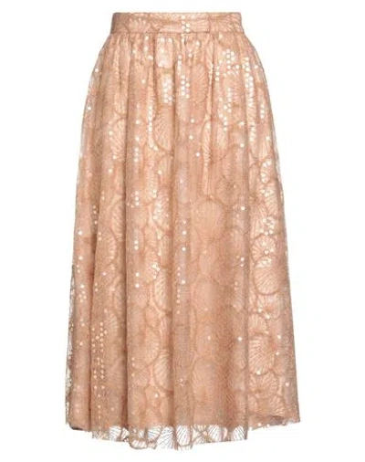 Fabiana Filippi Woman Midi Skirt Camel Size 4 Polyamide In Neutral