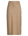 Fabiana Filippi Woman Midi Skirt Camel Size 6 Virgin Wool, Mohair Wool, Polyamide, Wool, Elastane In Brown