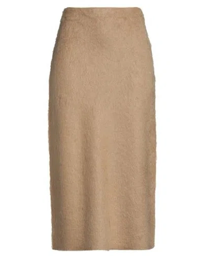 Fabiana Filippi Woman Midi Skirt Camel Size 6 Virgin Wool, Mohair Wool, Polyamide, Wool, Elastane In Brown