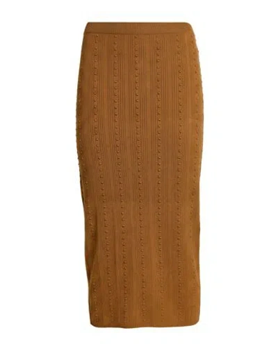 Fabiana Filippi Woman Midi Skirt Camel Size 8 Virgin Wool, Silk, Cashmere In Brown