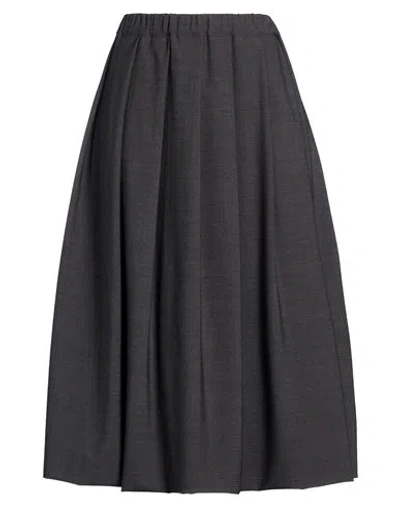 Fabiana Filippi Woman Midi Skirt Charcoal Size 4 Virgin Wool, Polyamide, Elastane In Gray