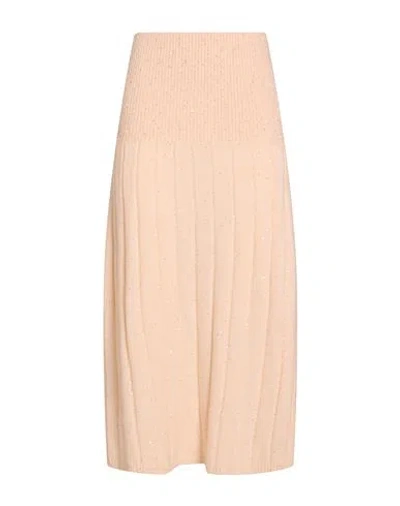 Fabiana Filippi Woman Midi Skirt Cream Size 6 Merino Wool, Silk, Cashmere, Alpaca Wool, Polyester In Pink