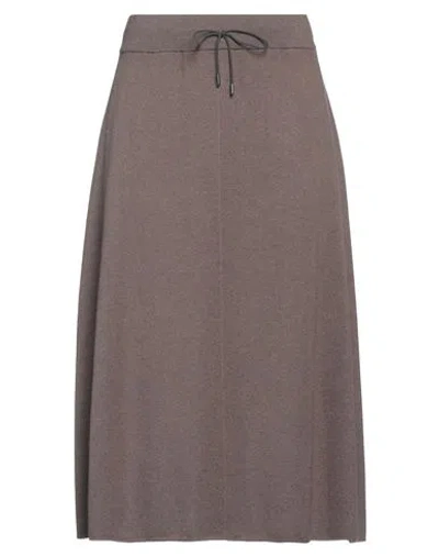 Fabiana Filippi Woman Midi Skirt Dove Grey Size 12 Merino Wool, Silk, Cashmere