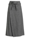 Fabiana Filippi Woman Midi Skirt Grey Size 6 Virgin Wool, Linen, Polyamide, Cotton In Gray