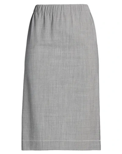Fabiana Filippi Woman Midi Skirt Grey Size 8 Virgin Wool, Polyamide, Elastane In Gray