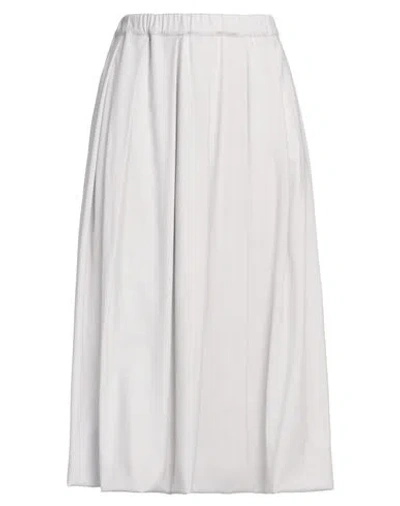 Fabiana Filippi Woman Midi Skirt Light Grey Size 8 Virgin Wool, Polyamide, Elastane