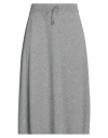 Fabiana Filippi Woman Midi Skirt Light Grey Size 12 Merino Wool, Silk, Cashmere