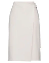 Fabiana Filippi Woman Midi Skirt Light Grey Size 6 Polyester, Virgin Wool, Elastane