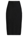 Fabiana Filippi Woman Midi Skirt Midnight Blue Size 6 Cotton, Linen, Polyester In Black