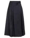 Fabiana Filippi Woman Midi Skirt Midnight Blue Size 8 Virgin Wool In Black