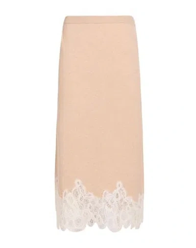 Fabiana Filippi Woman Midi Skirt Sand Size 6 Virgin Wool, Silk, Cashmere In Pink