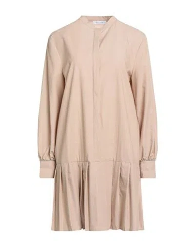 Fabiana Filippi Woman Mini Dress Beige Size 6 Virgin Wool, Cotton, Ecobrass In Pink